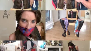 Silk scarf bondage with claire