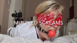 THE FIRST DATE, Kelley hogtied, ballgagged and blindfolded