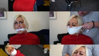 Busty blonde personal investigator cally gets chair tied and multi gagged