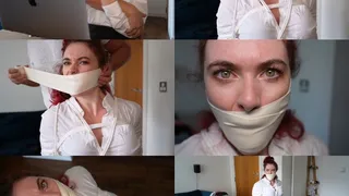 Revenge on bitchy boss alexis lila, chair tied and microfoam tape gagged