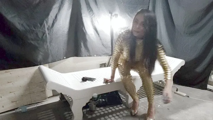 Gold latex and cigarette