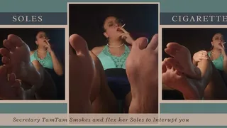 Secretary Tam smokes and flex her soles to interupt you- Smoking cork- Muted