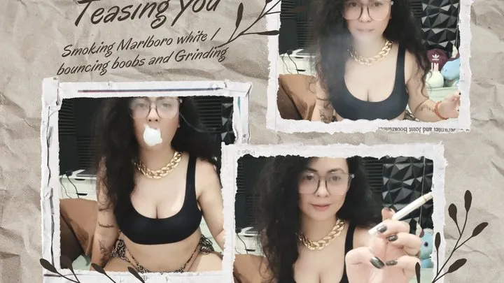 Sexy nerd Tamtam Smoking Marlboro white while teasing you -AUDIBLE