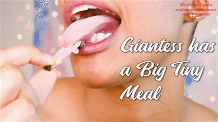 Giantess has a Big Tiny Meal