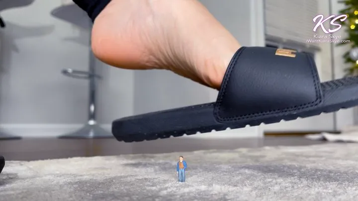 Giantess Slides Dangling Over Tiny Man