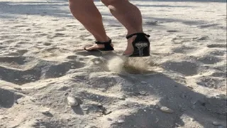 High Heels sank deep into the salty water!