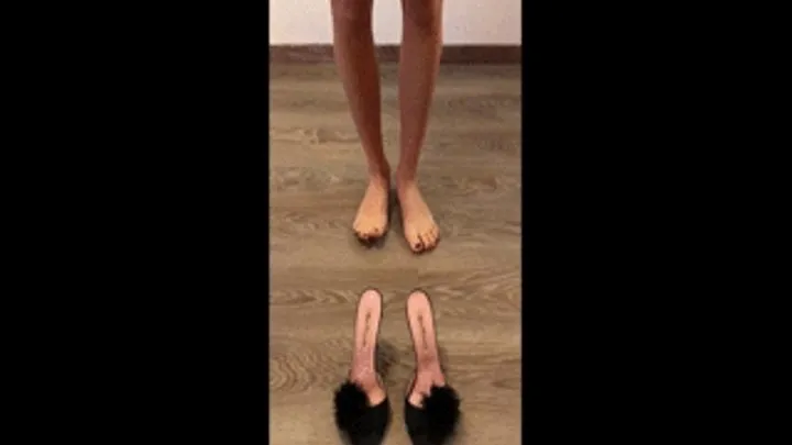 Dashakelly Dangling Expensive Sexy Furry High Hills Shoes and showing her Skinny Legs