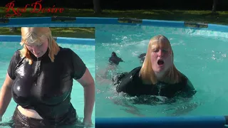 Pool Dunking Fun with 4 Sexy Braless Poloshirts part 2
