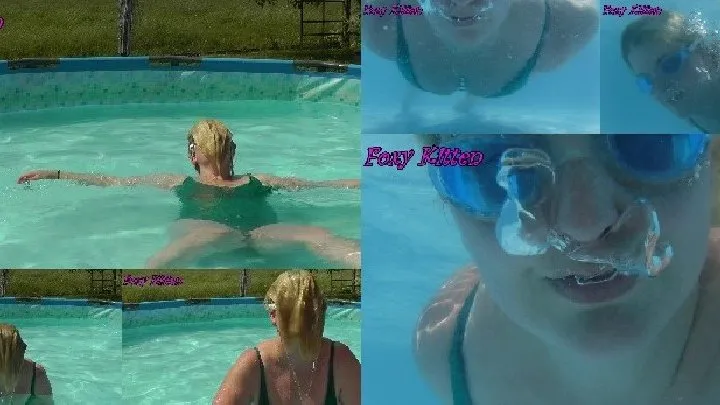 Swimming Pool Hair over Face and Underwater Camera