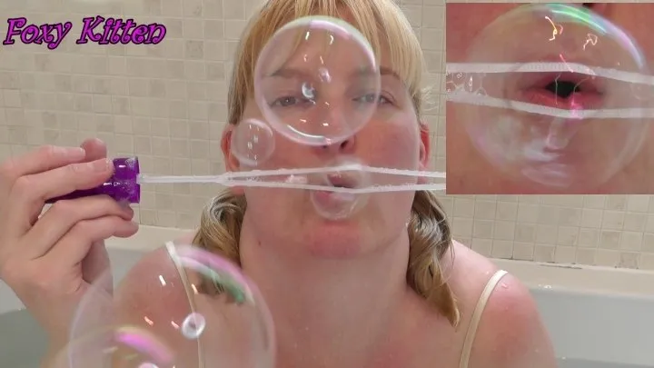Foxy Blow Bubbles in Sexy Nighty Part 1