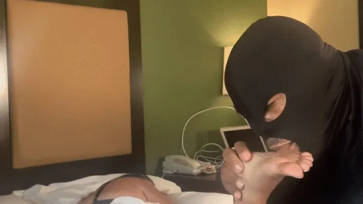 Burglar napping foot worship