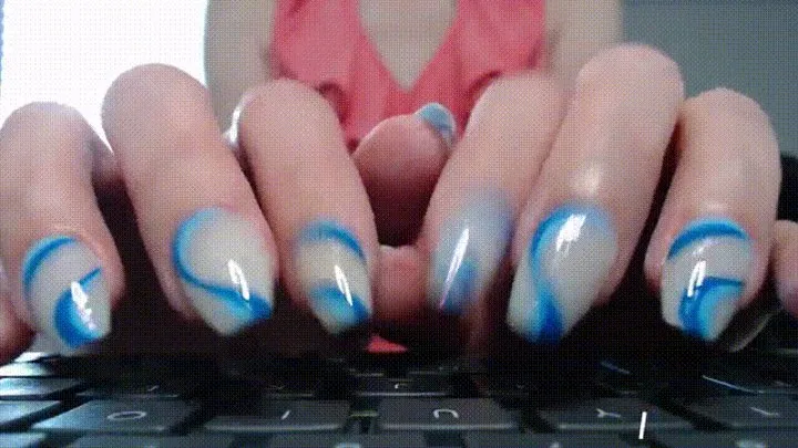 Hand Worship - Blue Nails