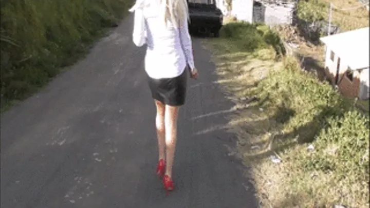Pedal pumping in red heels