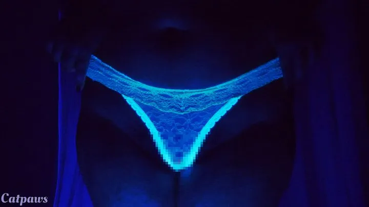 Blacklight Lace Thong Tease & Cum