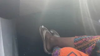 “Dirty car floor n pretty feet”