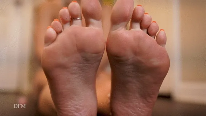 "Close Up Oily Toes Orange Tip Toes With eyecandytoes"