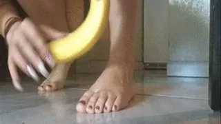 Banana Barefoot Squish Smash and smother