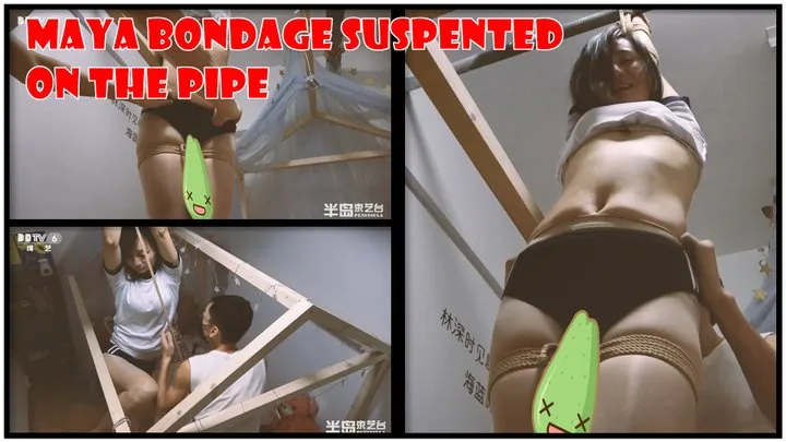 Maya Bondage Suspented On The Pipe