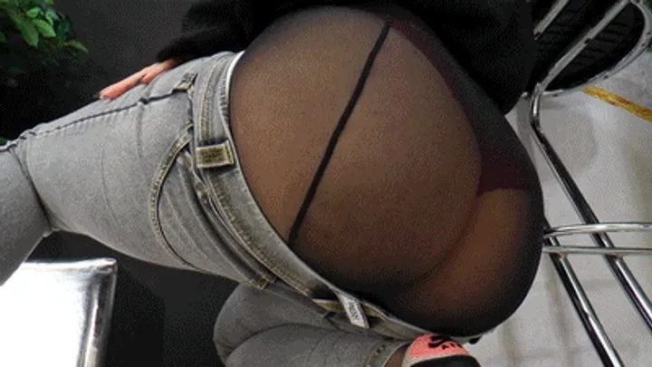 Sexy ass wrapped in jeans and nylon