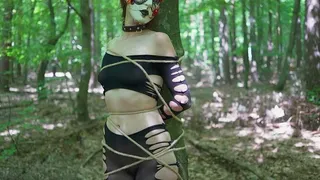 Submissive bdsm adventures in the forest