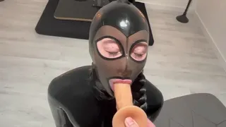 Latex doll blowjob