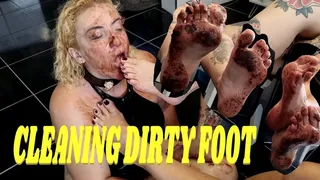 CLEANING DIRTY FOOT