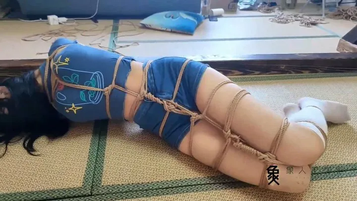 EMshibari zero blue shirt rope bondage part2