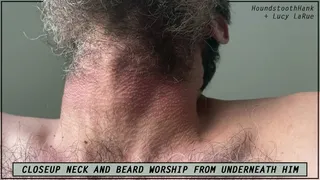 Closeup Neck and Beard Worship From Underneath Him