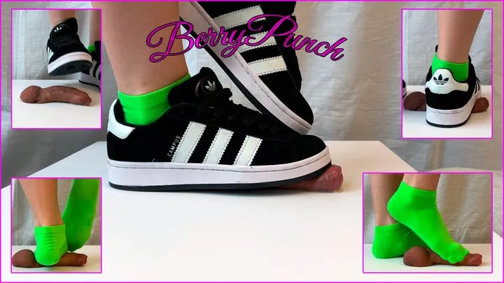 Cock Trampling Green Socks - Cock Crush And Cum Play Adidas Campus - Cockbox - Cock Crush - Shoejob - Sockjob - 10080