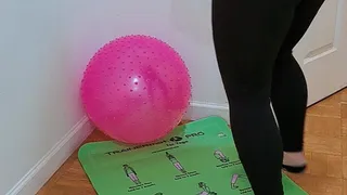 Yoga Ball Bouncing Topless