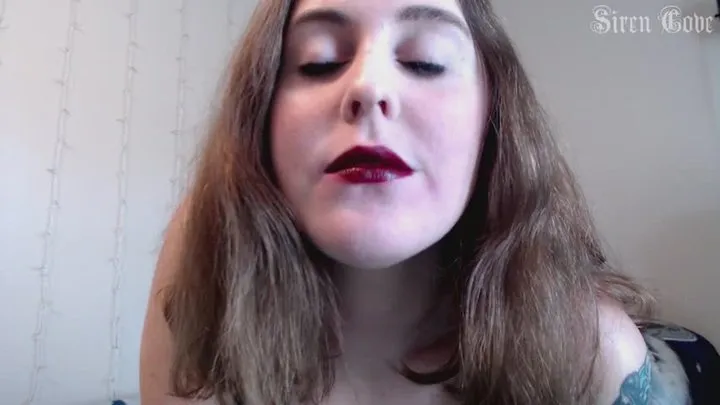 Dark red lipstick fetish