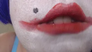 Extreme clown face closeup