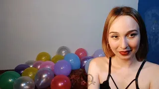 Regina pops balloons in different ways