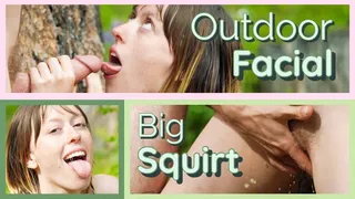 Outdoor Couple Facial and Squirt