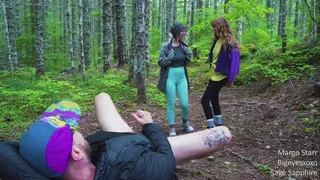 Hikers Give Pervy Stranger a Double Blowjob