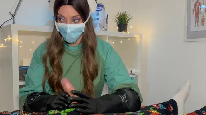 ASMR Artist Milks a Monster Cock While Wearing Rubber Gloves