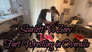 Overalls Face Fart Wreslting! Zoey vs Scarlett