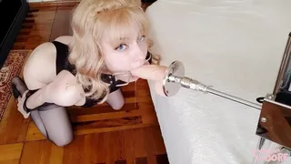 Sex machine fucked a tied blondy girl