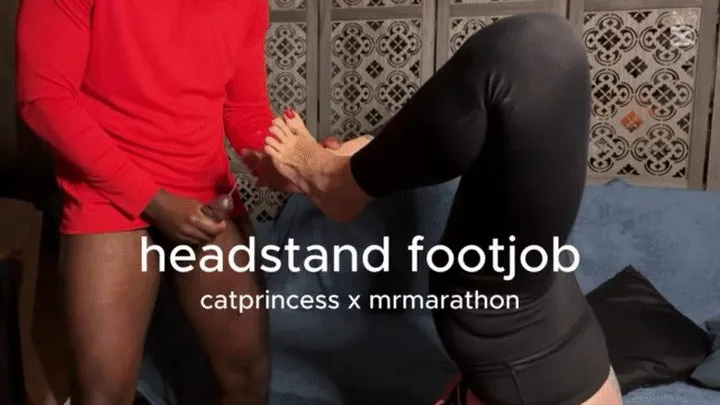 Headstand footjob, milf in leggings trying extreme positions, piggyback, and headstand chair, which do you think drained? mature feet on bbc