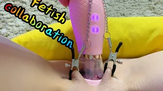 BDSM: Mia's Mimi fetish collaboration | Pussy clamps and vacuum toy( )