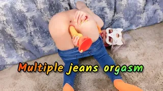 JEANS FETISH: Mia's Mimi multiple jeans orgasm( )