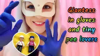 GIANTESS Mia Mimi in gloves and tiny pee lovers( )