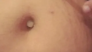 belly button play with a pop corn inside