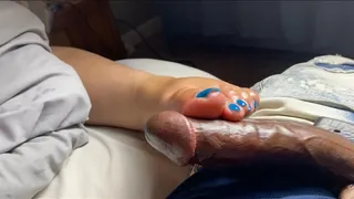 Perfect Blue Toes FootJob