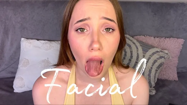 Cute girl begging for facial