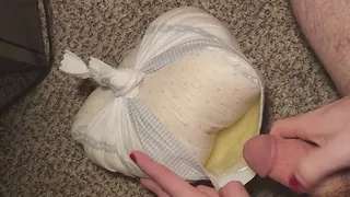 Gotta make sure every last drop of pee gets in my diaper!