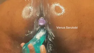 Ebony BBW Squirting Hard Big Oiled Ass and Butt Plug