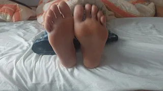 Barefeet Tickling and Massage on the Bed