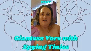 SSBBW Giantess Goddess Rachel Vore with Spying Tinies