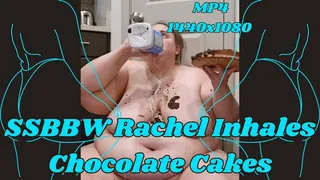 SSBBW Rachel Becomes a Feedee To Inhale Two Chocolate Cakes